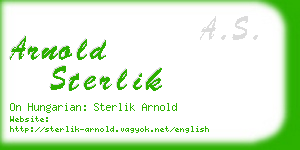 arnold sterlik business card